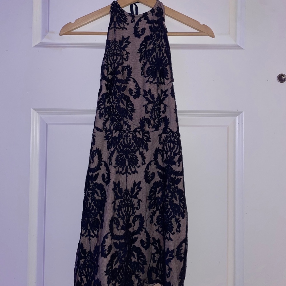 Navy Blue Halter Mini Dress
